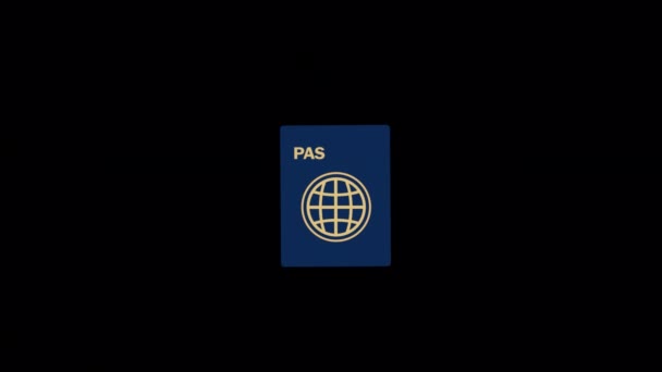 Анімований Фальшивий Паспорт Значок Проста Піктограма Колекції Відпусток Підроблена Піктограма — стокове відео