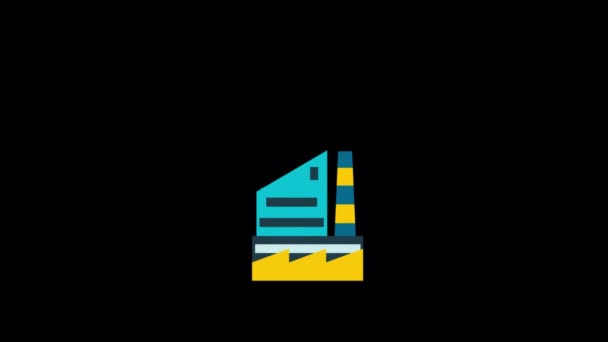 Animated Factory Industrial Insurance Icons Designed Flat Icon Style Insurance — Video