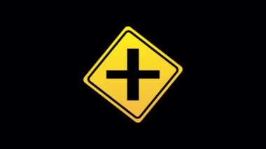 2d Animated first aid road sign Board Icon created in flat icon style. Street or road signboard. traffic icons or signs