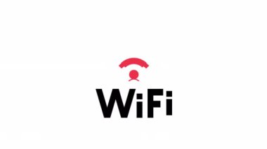 2d Animasyon Kablosuz ve Wi-Fi simgesi ya da uzak internet erişimi, internet bağlantısı, sinyal simgesi, varyasyonlar podcast vektör sembolü için Wi-fi simgesi.