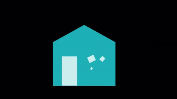 Animated Home Fire Insurance Icons Designed Flat Icon Style Insurance — Stockvideo