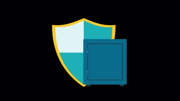Animated Money Security Insurance Icons Designed Flat Icon Style Security — ストック動画