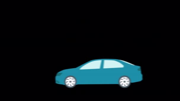 Animated Vehicles Car Insurance Icons Designed Flat Icon Style Insurance — Stockvideo