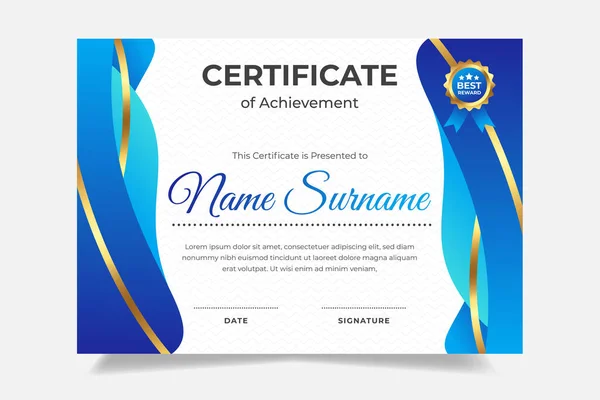 Empregado Gradiente Azul Certificado Mês Adequado Para Apreciação Dos Funcionários —  Vetores de Stock