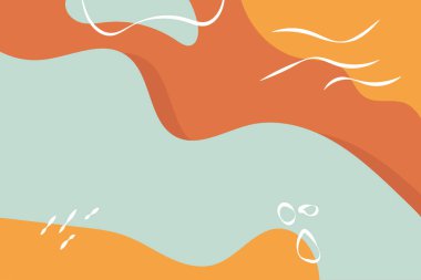 Soyut arkaplan. Sıvı şekilli renkli düz çizimler. Duvar kağıdı, poster, kapak ve içerik sosyal medya için uygundur