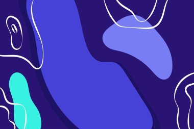 Soyut arkaplan. Sıvı şekilli renkli düz çizimler. Duvar kağıdı, poster, kapak ve içerik sosyal medya için uygundur