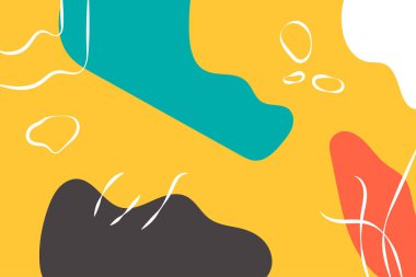 Soyut arkaplan. Sıvı şekilli renkli düz çizimler. Duvar kağıdı, poster, kapak ve içerik sosyal medya için uygundur