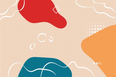 Soyut arkaplan. Sıvı şekilli renkli düz çizimler. Duvar kağıdı, poster, kapak ve içerik sosyal medya için uygundur