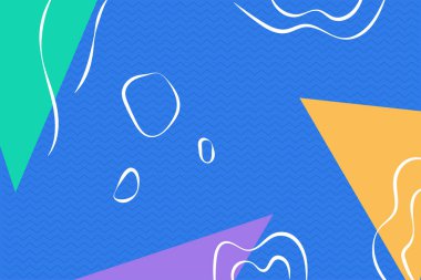 Soyut arkaplan. Sıvı şekilli renkli düz çizimler. Duvar kağıdı, poster, kapak ve içerik sosyal medya için uygundur