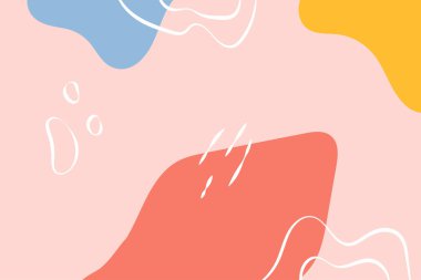 Düz el çizimi şekilleri çizgi arkaplan vektörü