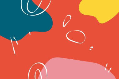 Düz el çizimi şekilleri çizgi arkaplan vektörü