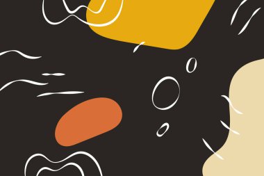 Düz el çizimi şekilleri çizgi arkaplan vektörü