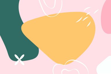 Soyut arkaplan. Sıvı şekilli renkli düz çizimler. Duvar kağıdı, poster, kapak ve içerik sosyal medya, ambalaj için elverişli