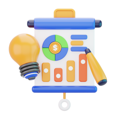 Üç boyutlu iş simgesi. İçerik fikirleri illüstrasyonu. 3D PNG şeffaf. Mobil uygulamalar, web siteleri ve tasarım içeriği için 3B illüstrasyon gereksinimleri için uygundur