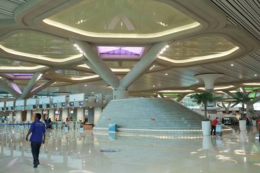 Yogyakarta, Indonesia - April 8, 2024: Interior atmosphere of Yogyakarta International Airport. clipart