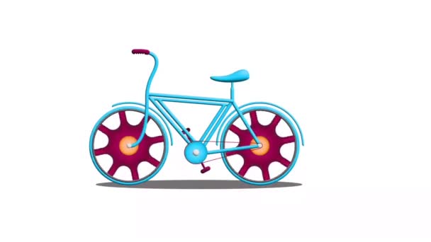 Анимация Велосипеда Быстрого Проезда Анимация Бесшовном Цикле — стоковое видео