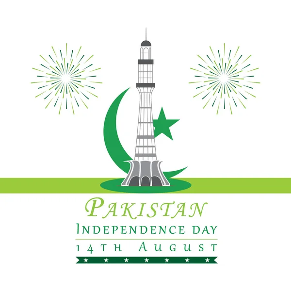 День Незалежності Пакистану Пост Дизайн — стокове фото