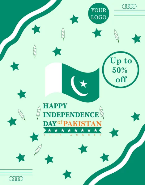 Pakistan Onafhankelijkheid Dag Ontwerp — Stockfoto