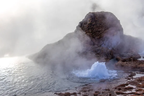 Şili sınırındaki Atacama Çölü volkanik bölgesinde Bolivya ile birlikte El Tatio Gayzerleri 'nde su ve duman kaynıyor.