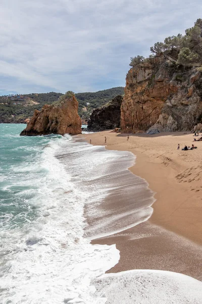 Begur Espagne Avril 2023 Vagues Plage Illa Roja Sur Costa — Photo