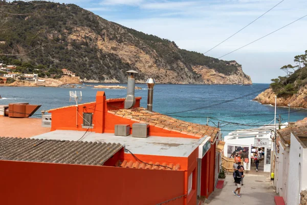Begur Španělsko Dubna 2023 Restaurace Cala Aiguablava Jeden Nejpopulárnějších Zálivu — Stock fotografie