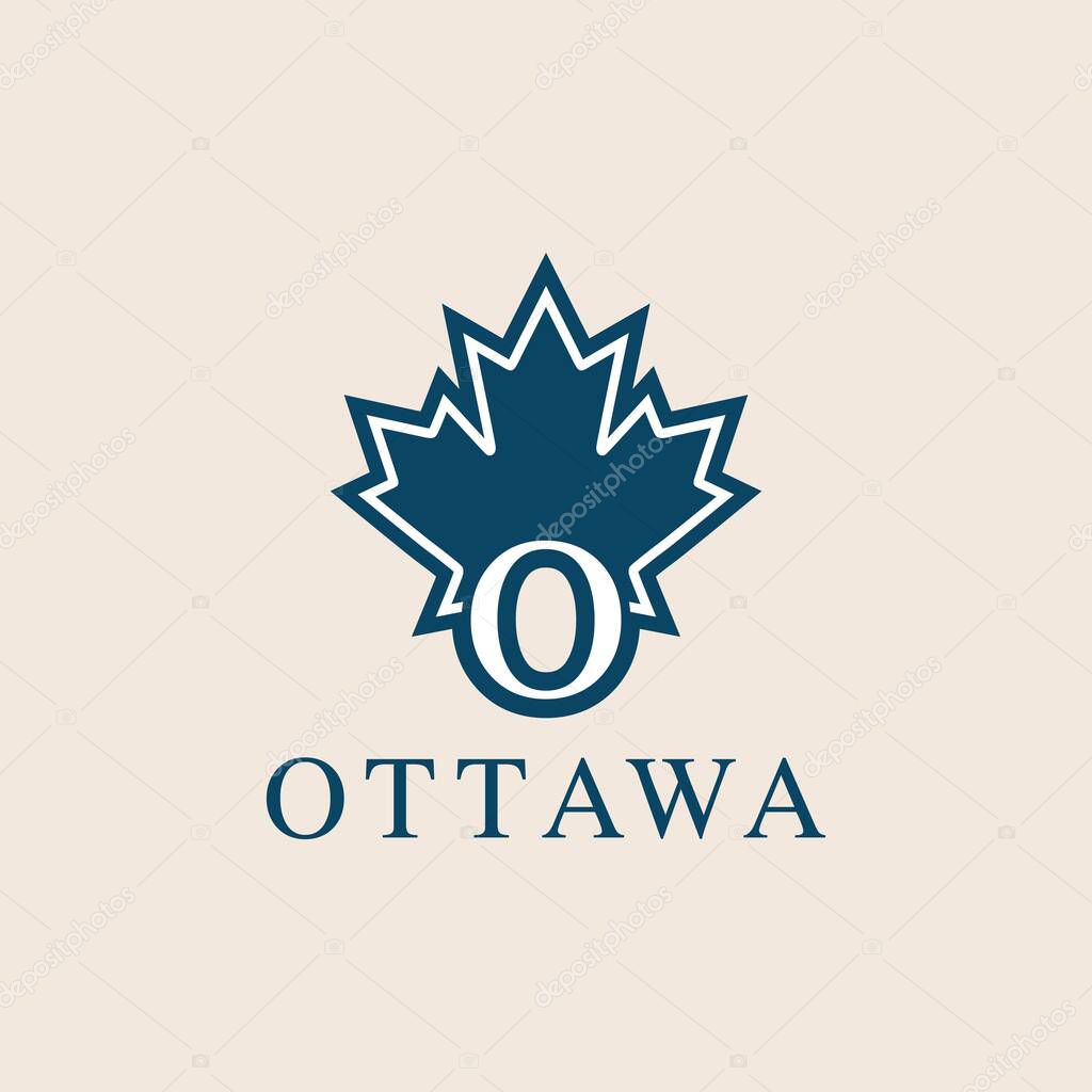 Maple Leaf Logo And Letter O Vector Concept Design