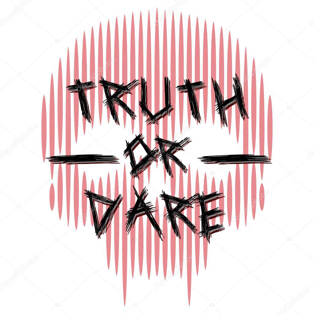 Truth Or Dare Logo With Skull Background Vector Design