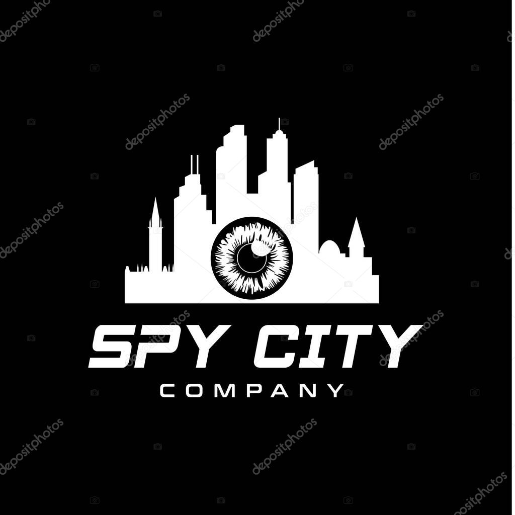 Urban Building And Eyeball For City spy Logo, Surveillance Camera, Architecture, Contractor, Real estate