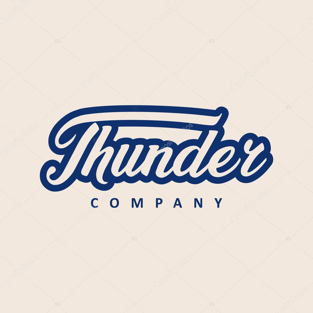 Thunder Typography Classic Retro Style For Brand Or Company Logo
