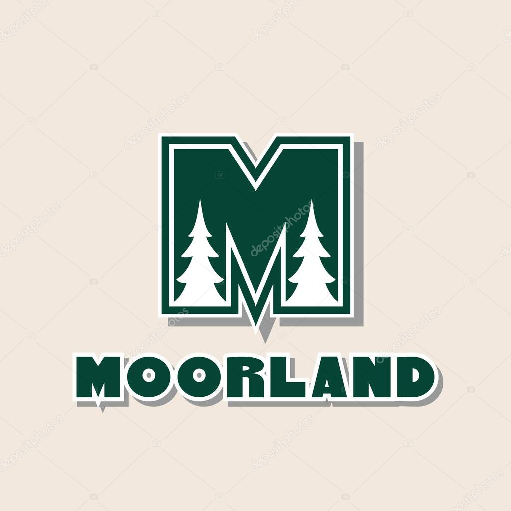 Letter M Logo With Negative Space Tree For Natural Nature Logo