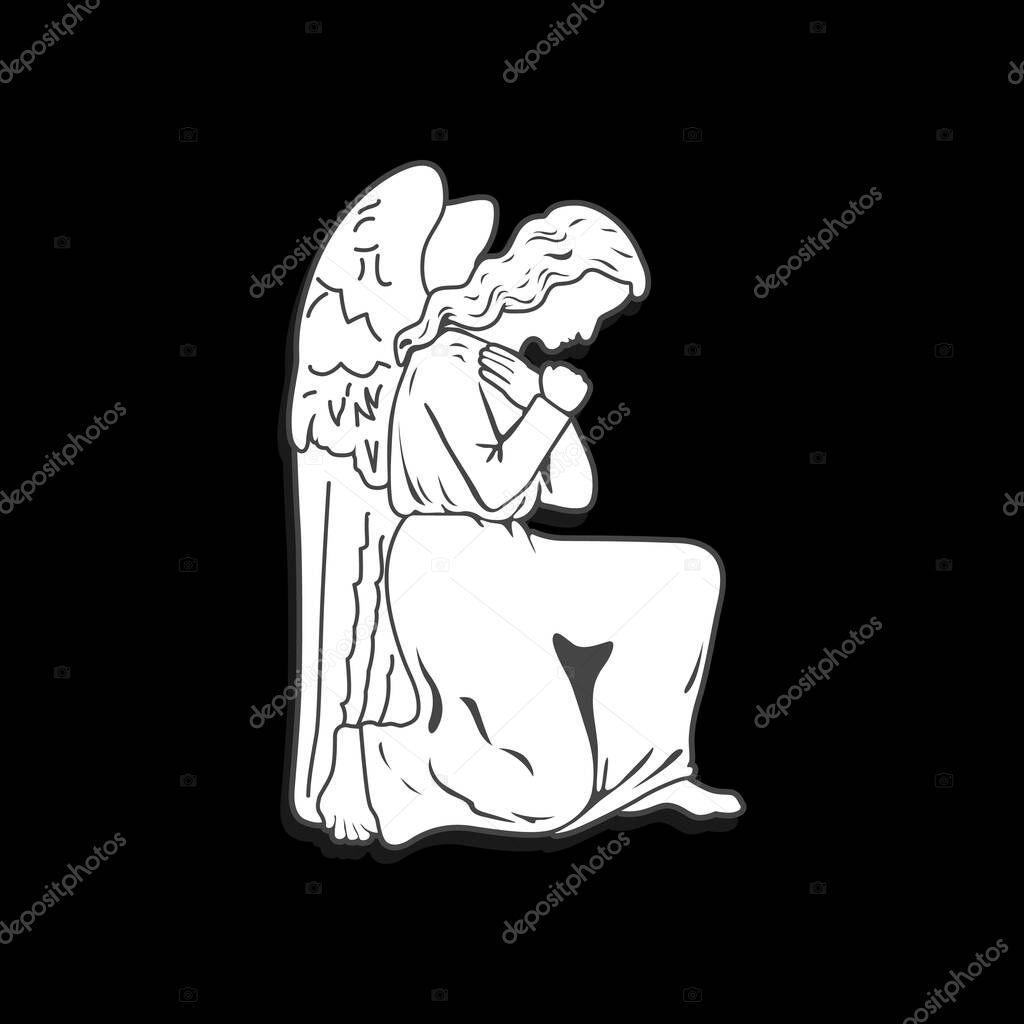 Silhouette of Angel Logo Design