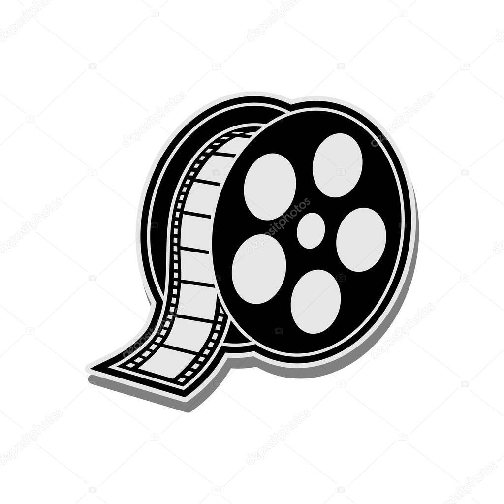 Illustration negative film reel roll tapes for movie cinema video logo