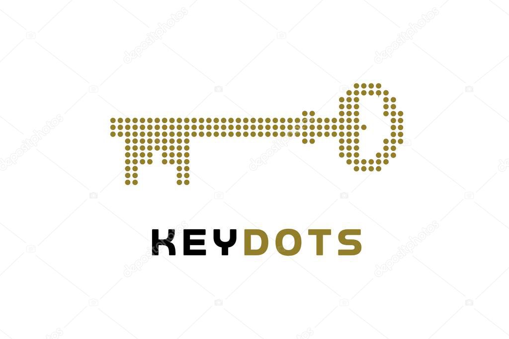 Vintage key with pith dot pattern logo