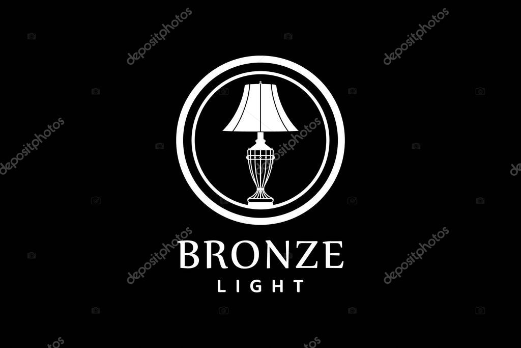 Silhouette table lamp For Home Furniture Interior Logo, Desk Lamp Vector Design