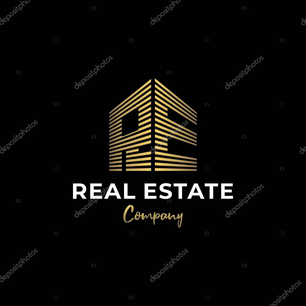 Initials Letter R E for Real Estate Logo
