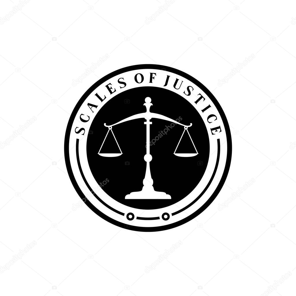 Simple Justice Scales Legal Law logo design