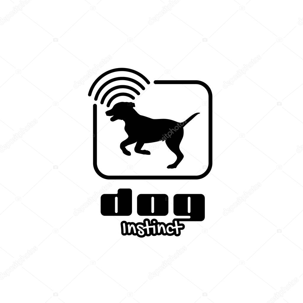 Dog Silhouette With Signal Icon For sniffer dog Logo Symbol