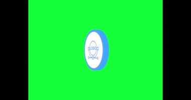 Logo tasarımı hakkında animasyon simgesi. Yeşil Ekrandaki Canlandırılmış Simge.