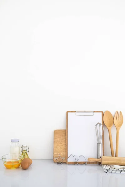 Кухонне Начиння Інструменти Домашньої Випічки Світлому Фоні Вибірковий Фокус — стокове фото