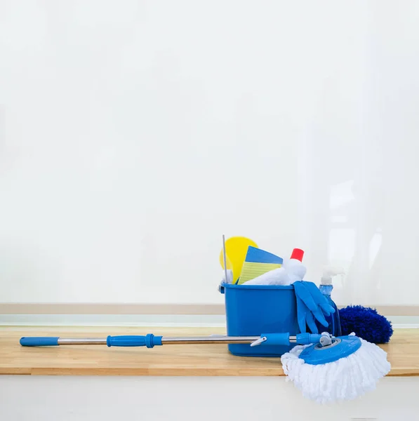 Reinigungsset Für Verschiedene Oberflächen Küche Bad Und Anderen Räumen Leerer — Stockfoto