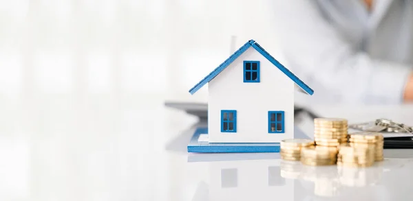 Investimento Imobiliário Imobiliário Taxa Empréstimo Hipotecário Casa Poupar Dinheiro Para — Fotografia de Stock