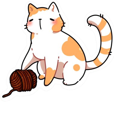    Küçük bir kedi yavrusu bir ip yumağıyla oynuyor. Şirin ve komik kedi yavrusu. Örgü örmeyi seven herkes bilir ki kediler yardım etmeyi sever.)))