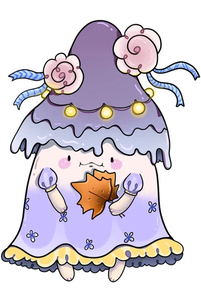 Маленька Кумедна Медуза Осінньою — стокове фото