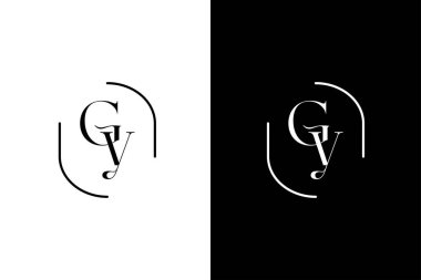 initial letter GY monogram luxury with frame oval vintage logo design stock vector