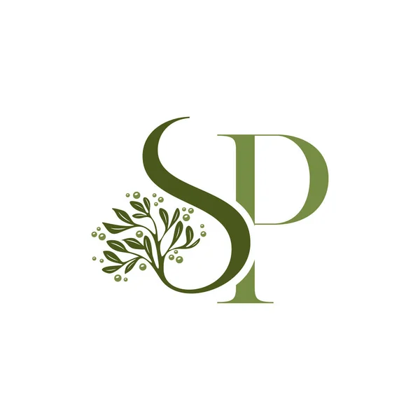 Letter SP Luxury With Olive Oil Tree Logo Icon Vector