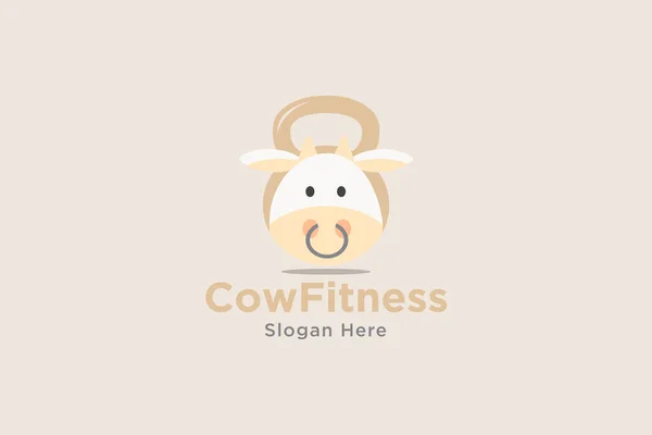 Cow Fitness Дизайн Логотипа Шаблона Вектор Элемента Подходит Фитнес Бизнеса — стоковый вектор