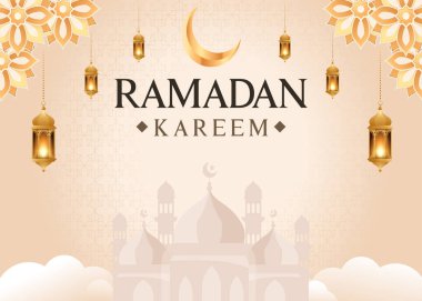 Elegant ramadan kareem decorative festival card islamic ramadan celebration Background  clipart