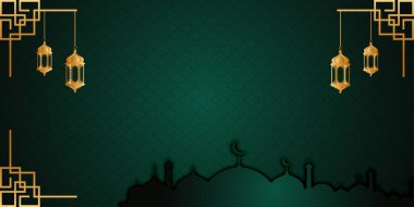 Ramazan Kareem ay camii Arapça kaligrafi, bayrak, davetiye, poster, Müslüman cemaati festivali için bir şablon