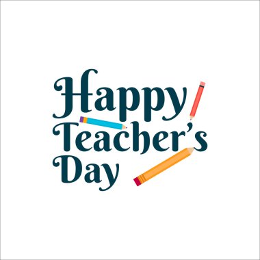Öğretmenler Günü 'nü anmak için uygun tipografi logosu tasarım ikonu taşıyıcı Mutlu Öğretmenler Günü 