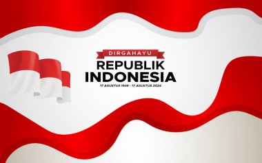 Endonezya 79. bağımsızlık günü Soyut Arkaplan Tasarım Şablonu